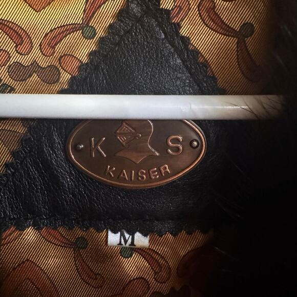 Vintage Kaiser x Mob Wife Pennylane Italian Leather Cropped Jacket Black Medium - Picture 10 of 10